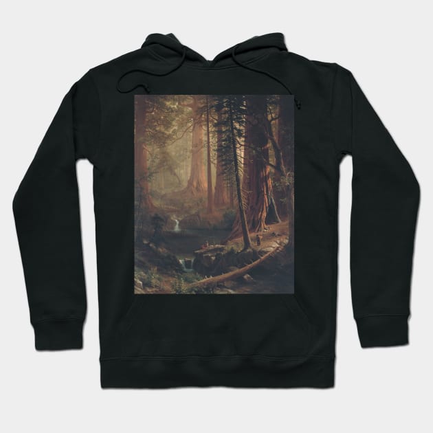 Giant Redwood Trees of California by Albert Bierstadt Hoodie by Classic Art Stall